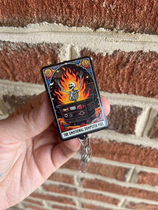 Dumpster Fire Tarot Badge Reel